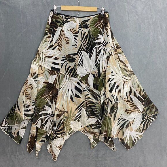 Jonathan Martin Skirt 18W Brown Flowy Fairy Boho Gypsy Folk Handkerchief Flaw - Picture 6 of 14